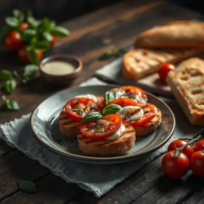Crostini tomate-mozzarella