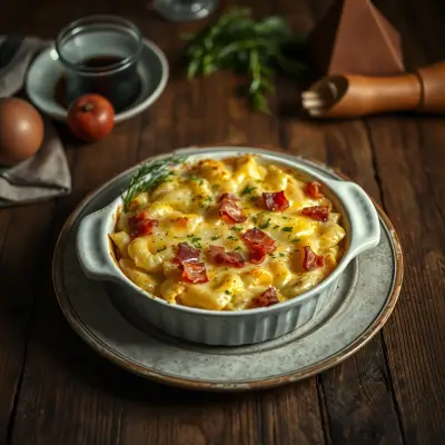 Gratin de pâtes au jambon